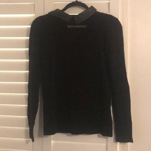 Black club Monaco sweater with leather collar!